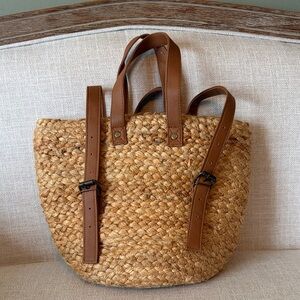 XIX Palms Insulated Picnic Backpack/ Cooler Straw Jute Woven Bag